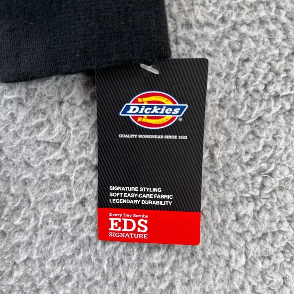 Dickies EDS Medical Scrub Jacket Womens Small Black Warm Up Snap Front 86306 - Picture 5 of 8